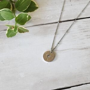 Reversible North Star Compass Silver Pendant Necklace